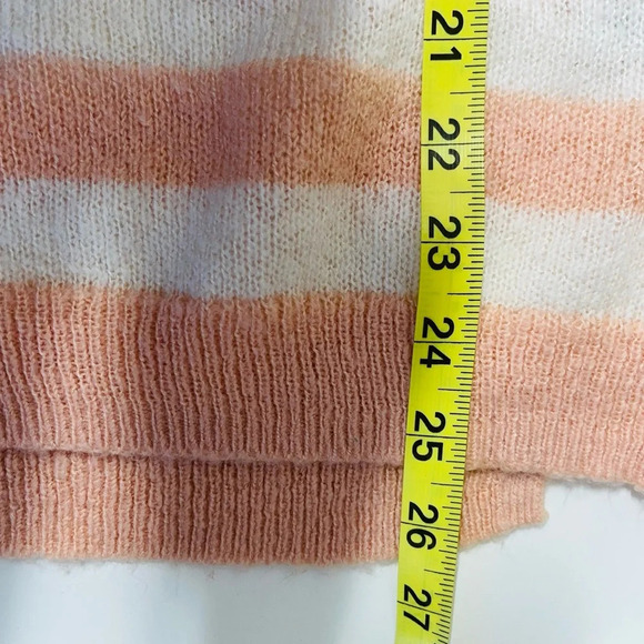 LC Lauren Conrad Peach & White Striped Open Back Knit Sweater Medium Women’s - Picture 9 of 12